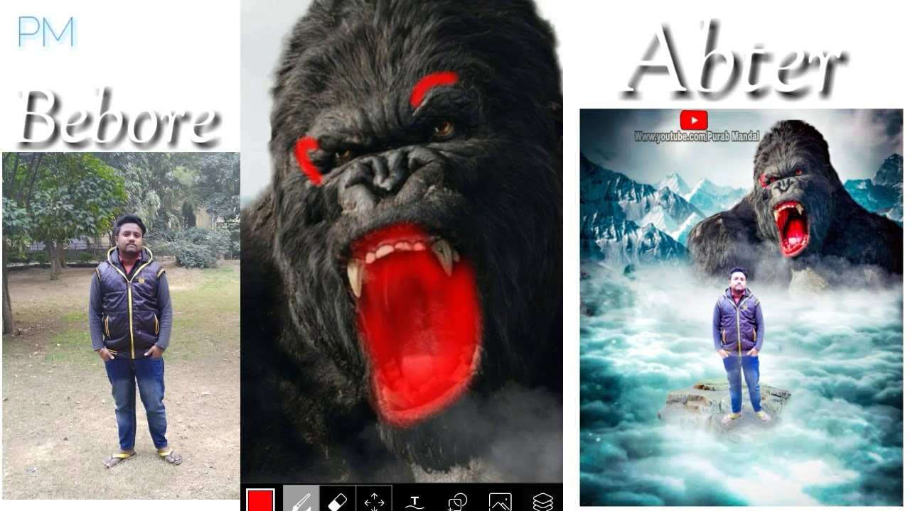 picsart gorilla Editing||Trance|| Picsart King Kong Editin