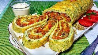 Кабачковый рулет с грибами. Обалденная закуска из кабачков Кабачковый рулет с грибами. Обалденная закуска из кабачков