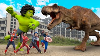 Dinosaur T-Rex Chase VS Baby Miss T Transformation Escape TEAM SCARY TEACHER 3D In Real Life