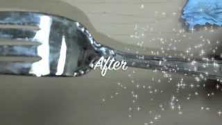 Clean silver, removing tarnish instantly without polishing or harsh chemicals