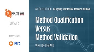 Method Qualification Versus Method Validation