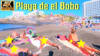 Playa de El Bobo // Beach Walk Tour Costa Adeje - Tenerife Spain December 2021 4K