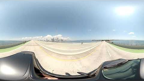 360 vr spherical equirectangular driving footage of Key Biscayne Miami Dade FL and Crandon Park