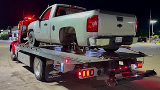 Chevy Truck Loses a Wheel, and Gets Left on the Curb!