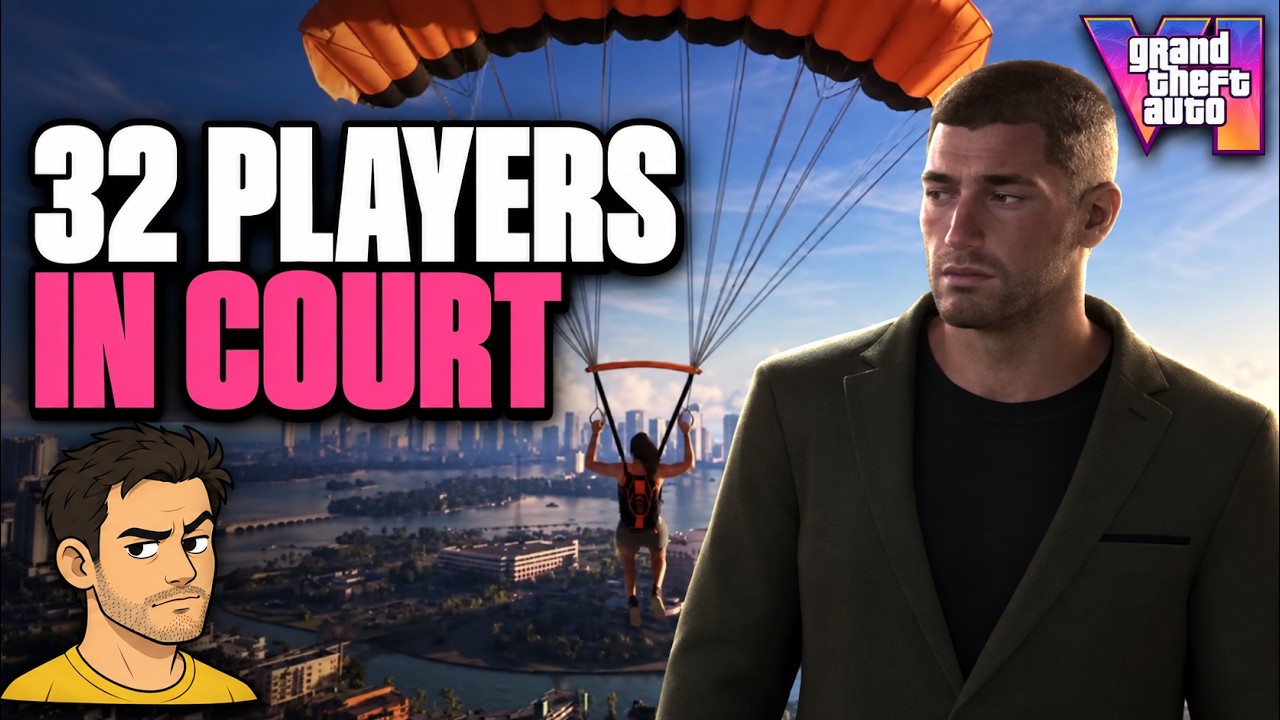 GTA 6 Radar video thumbnail: the 32 player online format named in Rockstar's own filing to the Glasgow employment tribunal, a number that was already in court in January