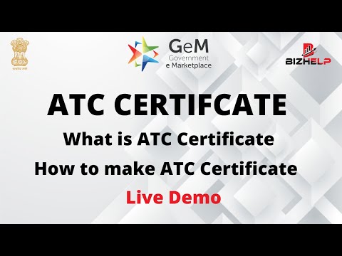 How to make ATC Certificate | what is ATC certificate in gem | Atc certificate  in GeM Portal