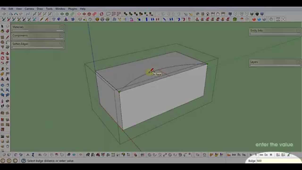 Sketchup Basic : How to cut Arc Surface with Intersect Faces - YouTube