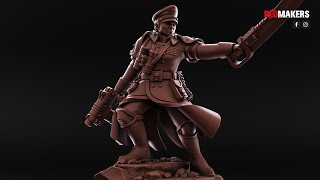 Shock Troops – Female Officer of the Imperial Force. Models for 3D printing.