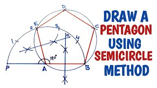 How to construct a pentagon using semicircle method..[SECOND METHOD]