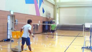 Badminton lesson 20150610(WED) - smash / cross drop / one jump 3