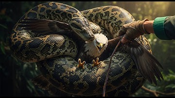 7 Incredible Feats: Heroic Rescue Team Saves Eagle from a Giant Python in a Breathless Fight
