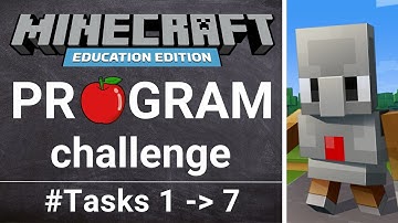 Program with Minecraft. Robotics challenge. Task 1 to 7.