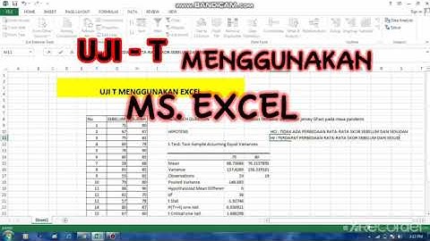 UJi - T Menggunakan Excel || T-Test Two Sample
