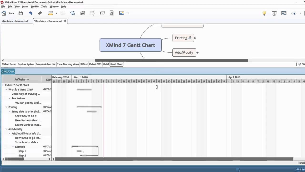 Xmind Gantt Chart