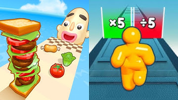 Sandwich Runner vs Tall Man Run - All Level Gameplay Android,iOS - NEW MOD APK UPDATE GAMEPLAY
