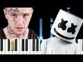 Marshmello & Lil Peep - Spotlight - Piano Tutorial / Piano Cover