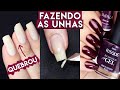 LIXEI minha UNHA QUEBRADA e Apliquei uma MISTURINHA DE ESMALTES com Risqué, Impala e Cora