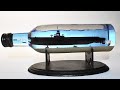 SUBMARINE FIRING TORPEDOES IN A BOTTLE / Diorama - Epoxy Resin Art