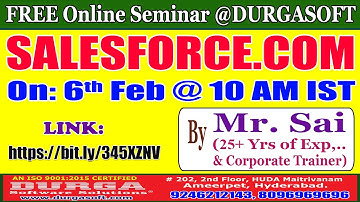 SALESFORCE.COM (FREE Seminar) Online Training @ DURGASOFT