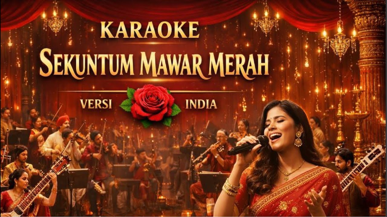 KARAOKE SEKUNTUM MAWAR MERAH VERSI ORCHESTRA INDIA NADA WANITA