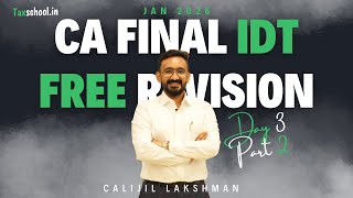 CA Final IDT Revision Day 3 Part 2 | Charge + Exemption | FREE English Batch | CA Final Jan 2026