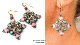 Dubai Crystal Earrings - DIY Jewelry Making Tutorial by PotomacBeads