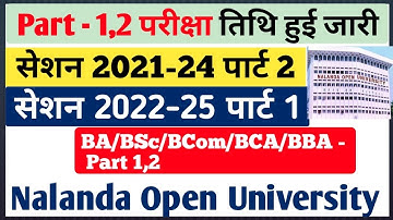 NOU Part-1,2 Examination Schedule 2023 | Nalanda Open University | Student Corner