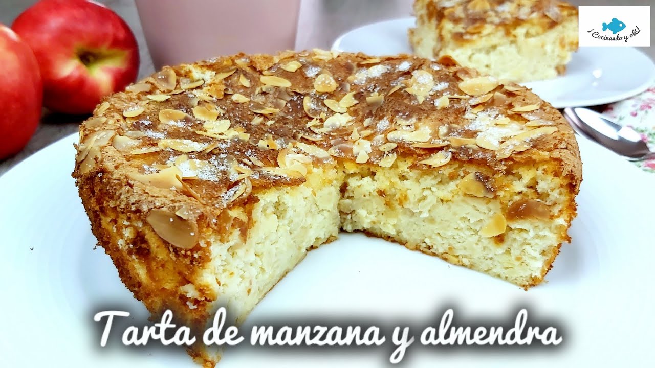 ⭐ TARTA de MANZANA y ALMENDRA ⭐ Sin leche, sin aceite y sin gluten. EXTREMADAMENTE JUGOSA! #tarta