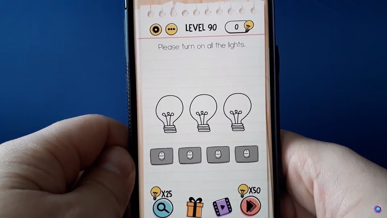 Brain Test Level 90 Answer, Please turn on all the lights - Ava's