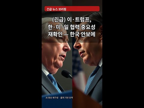(긴급) 이·트럼프, 한·미·일 협력 중요성 재확인 — 한국 안보에 미칠 파장은?