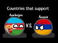 Countries that support Azerbaijan 🇦🇿 vs Countries that support Armenia 🇦🇲