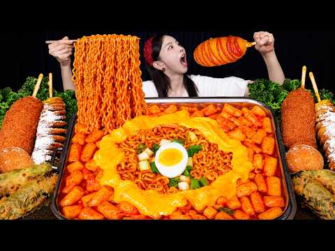 [Mukbang ASMR] Korean Street Food Special 🌶️ Spicy Tteokbokki, Ramen & Corn Dogs Ssoyoung