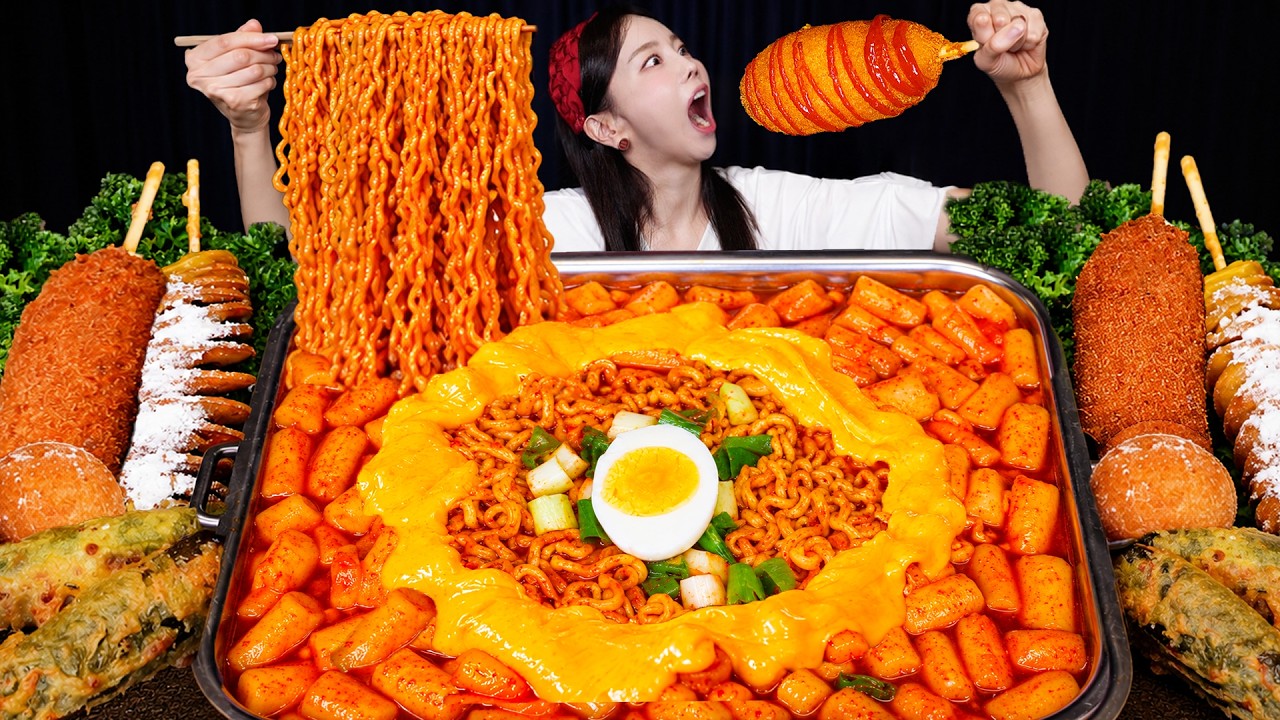 분식특집🔥 매콤한 떡볶이 라면 핫도그 까지! Korean Street Food Mukbang ASMR Ssoyoung