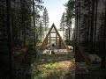 A-Frame Cabin Build || Cozy. Wood. Escape. (ASMR Timelapse)
