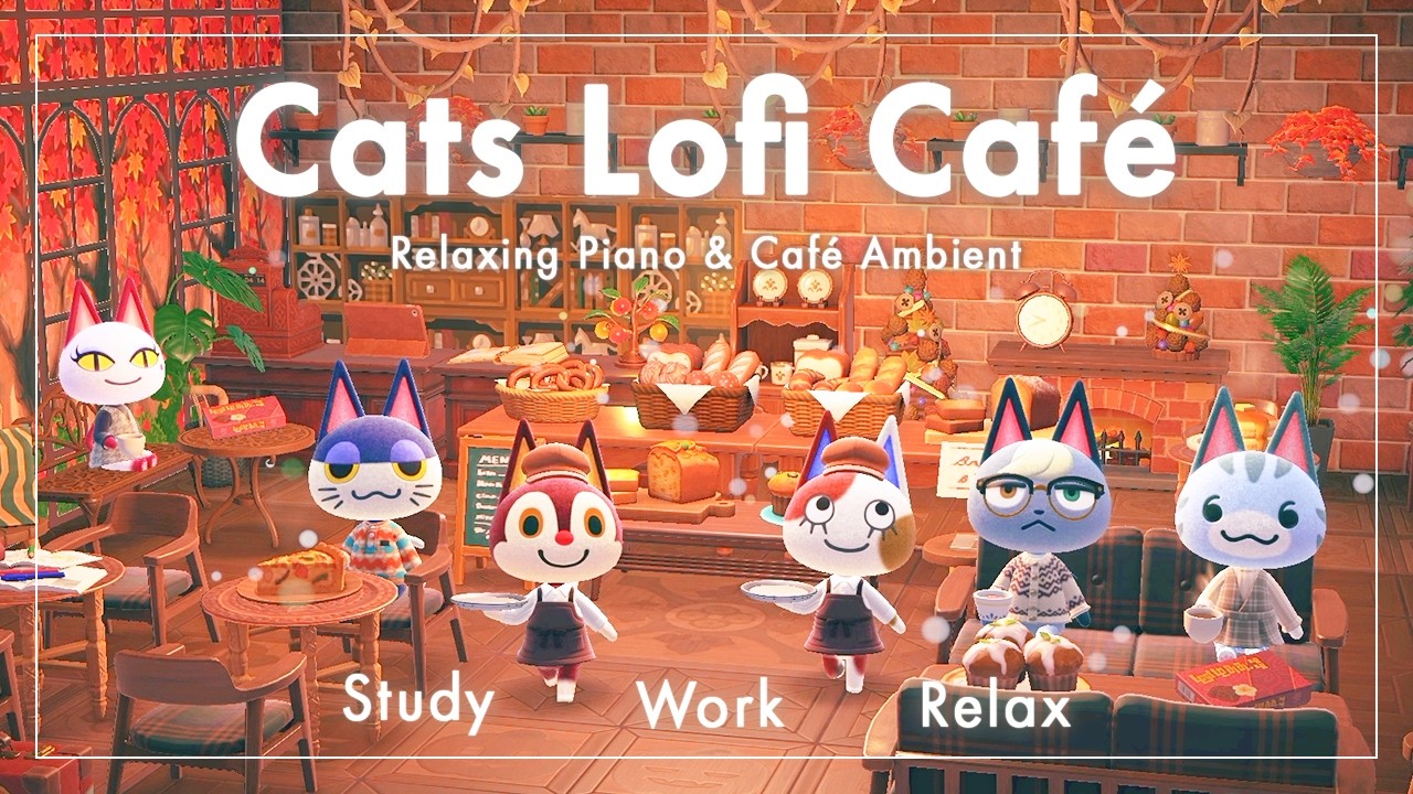 【あつ森BGM】Cats Lofi Café #15 Autumn Bakery｜秋のベーカリー｜ピアノと環境音｜作業・勉強・リラックス