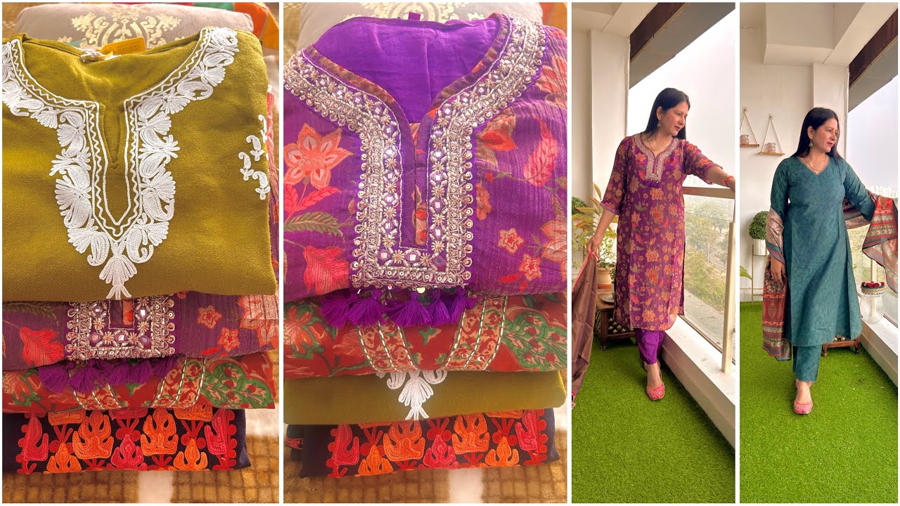 Amazon 🤍 winter party wear kurta sets 🌸 | affordable kurta sets winter | chikankari wollon kurta set