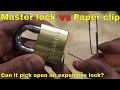 Master lock vs paper clip - pick a lock with a paperclip - Cheap vs expensive