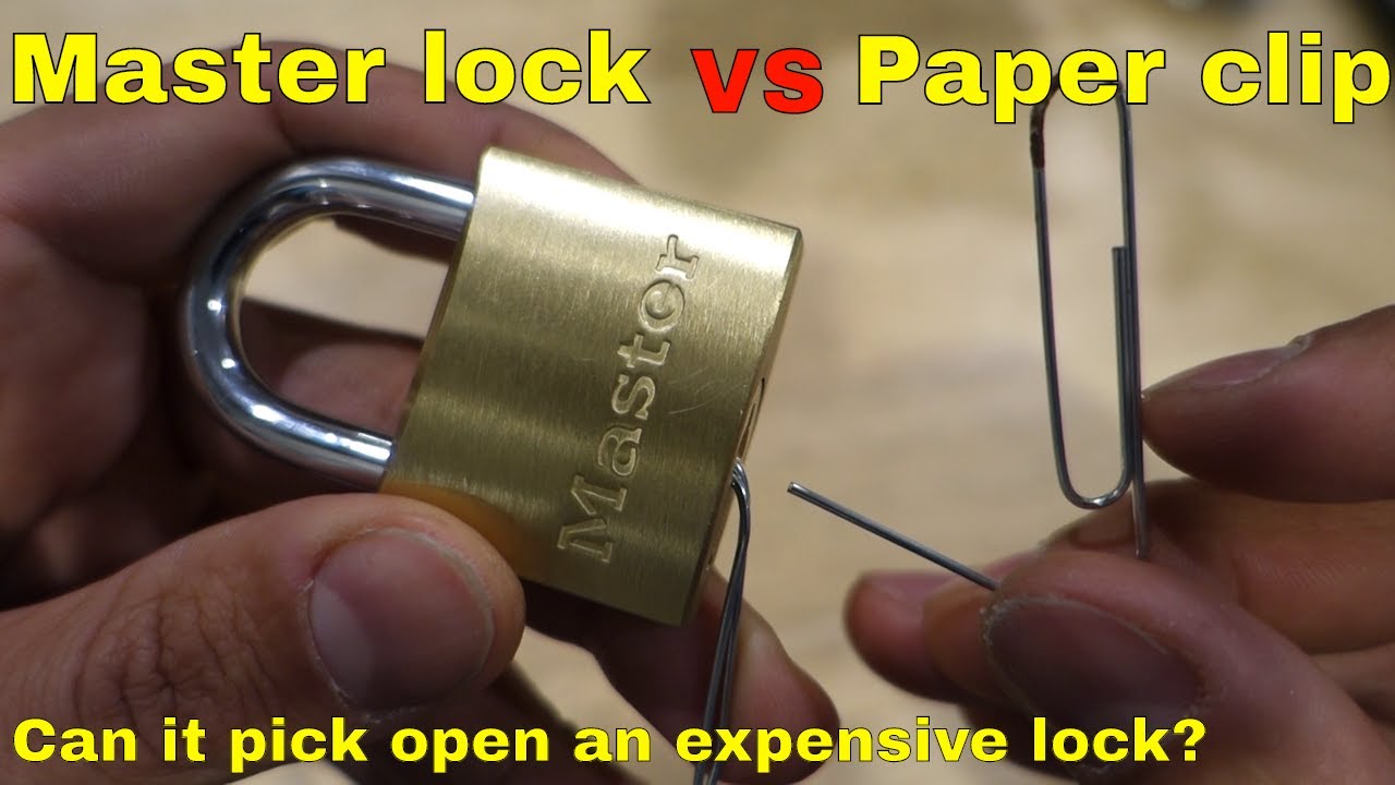 Master Lock Vs Paper Clip Pick A Lock With A Paperclip Cheap Vs Expensive Youtube