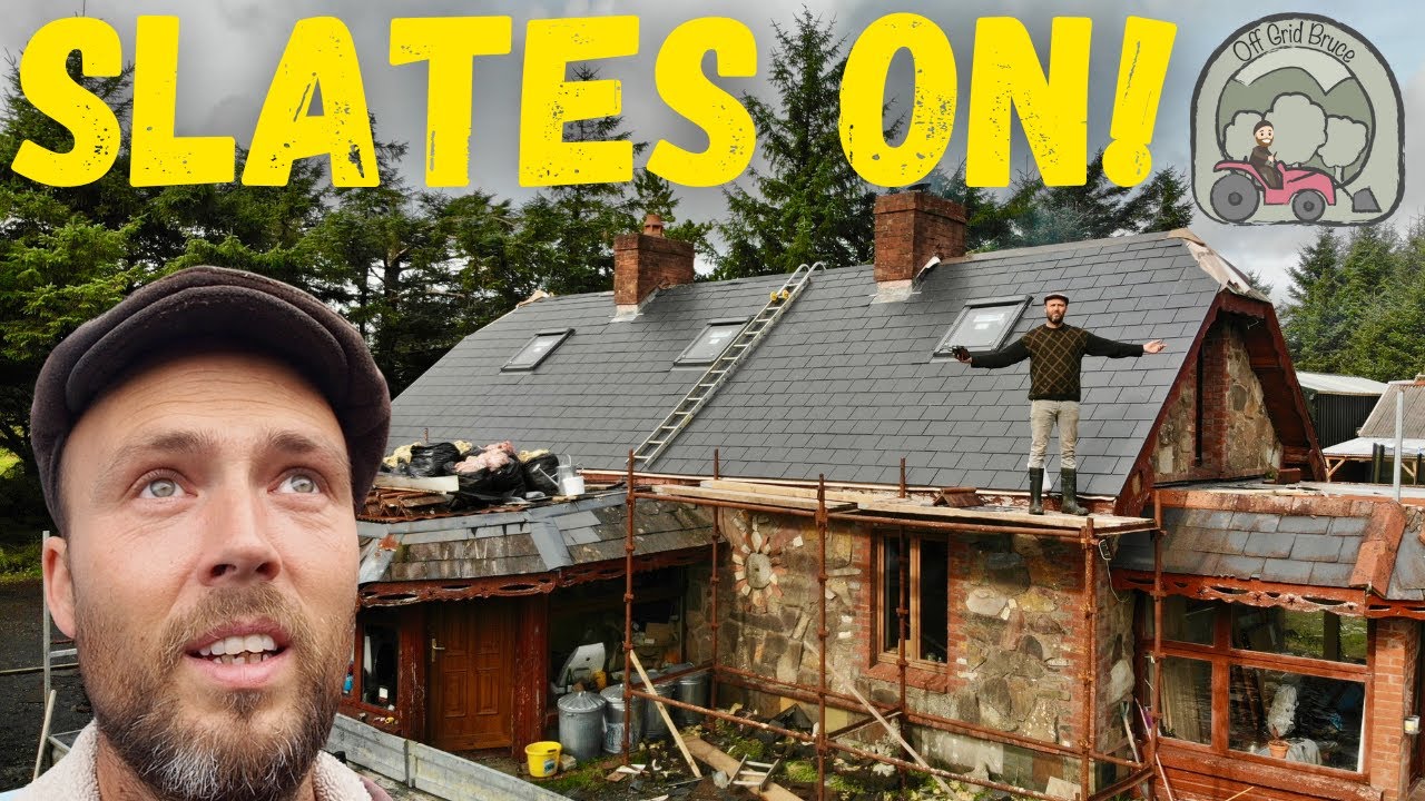 Irish Cottage Renovation (Slates go on and Keylite Roof Windows) YouTube