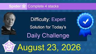 Microsoft Solitaire Collection: Spider - Expert - August 23, 2026