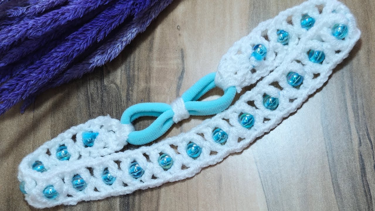 Wonderful! Easy & Fun to Crochet a Headband for Beginners. Bead Stitch 🤙🏻🫀
