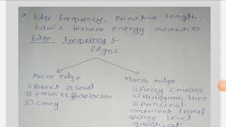 Texture: Lecture 3, Edge frequency, Primitive length and Law's texture energy measures