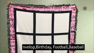 Lancoda 5 Colors I love you 9 Panel Sublimation Blankets