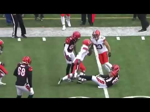 Denzel Ward Crazy Sliding Tackle on Tyler Boyd