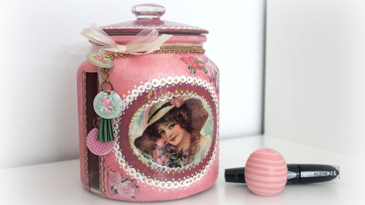 Decora bote de cristal shabby chic