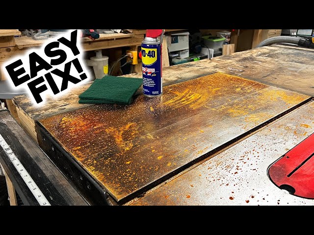 Been trying to clean up a rusty old table saw. I tried naval jelly