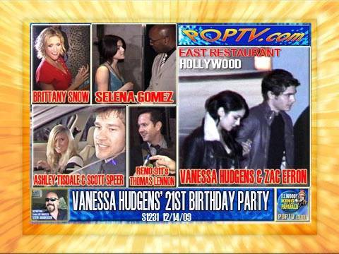 VANESSA HUDGENS 21ST BIRTHDAY PARTY ZAC EFRON