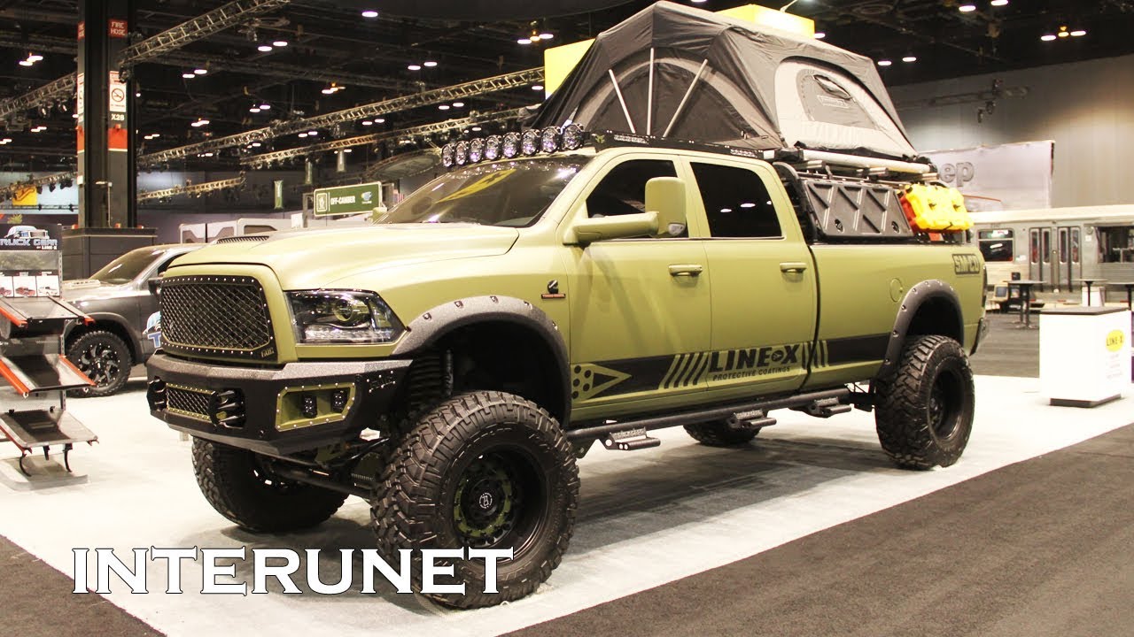 RAM 3500 Custom Lifted Cummins Turbo Diesel Truck with Built-In Tent Bed Fr...