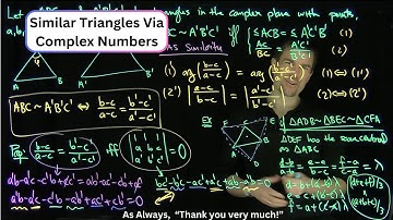 Similar Triangles Via Complex Numbers