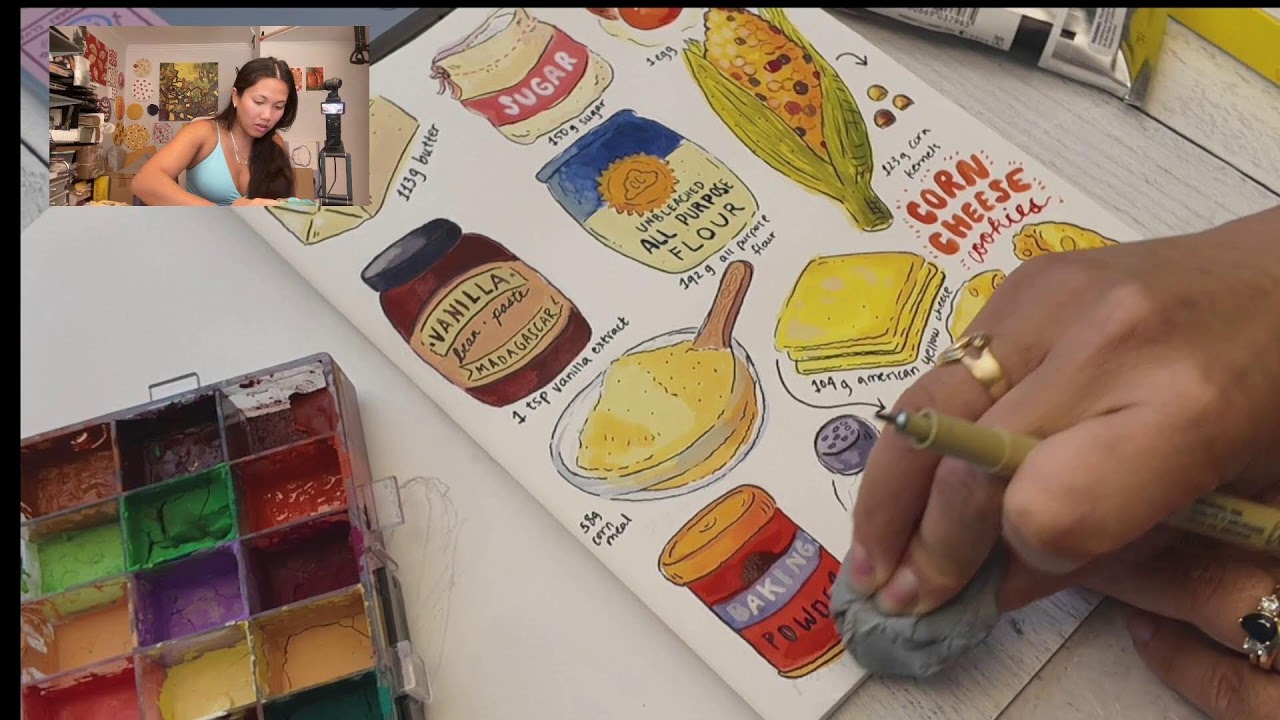 painting and drawing + planning out my snail mail art